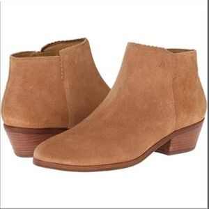 Jack Rogers Bailee suede booties ankle boots zip up closing Sz 8.5